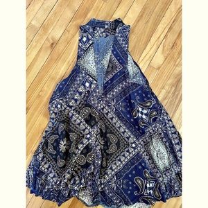 Free People tunic paisley top diamond cutout back